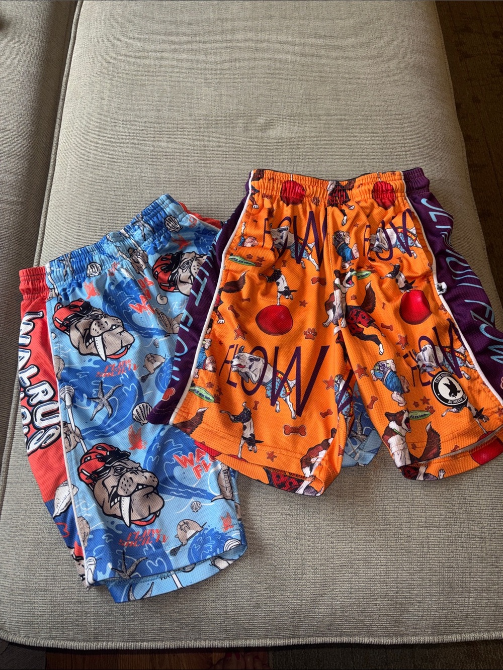 Flow Society Athletic Shorts - Blue & Orange